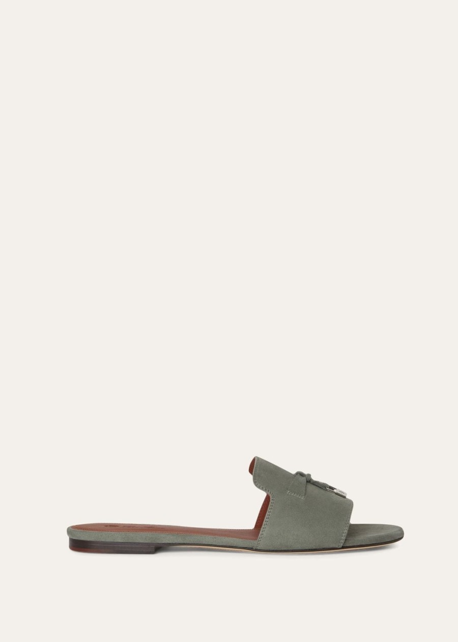 summer charms sandal suede goatskin army grey