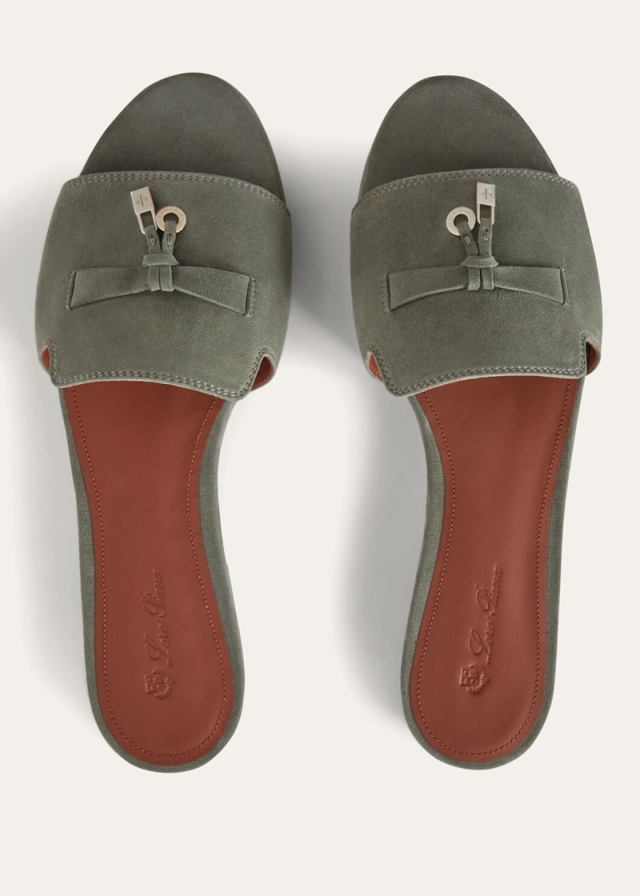 summer charms sandal suede goatskin army grey