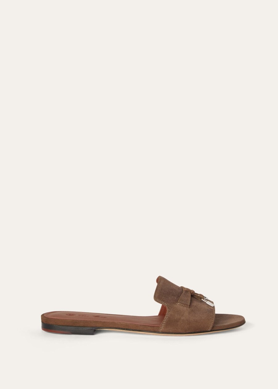 zomerse charmes bruine sandalen van geitenleer met drijfhoutmotief