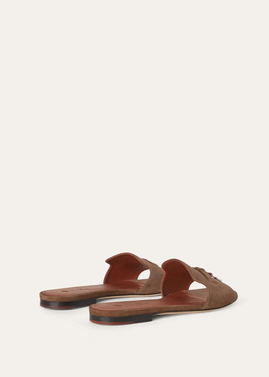 zomerse charmes bruine sandalen van geitenleer met drijfhoutmotief