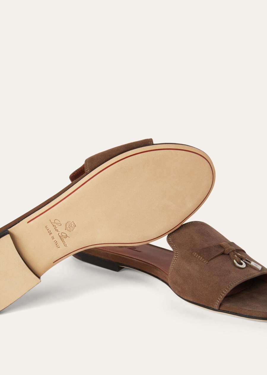 zomerse charmes bruine sandalen van geitenleer met drijfhoutmotief