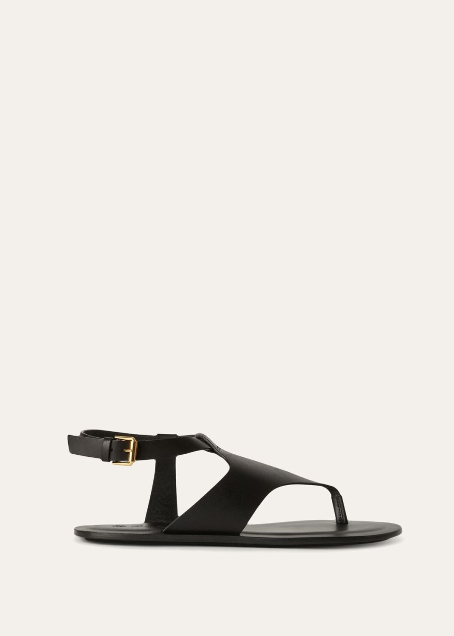 trani sandalen van zwart kalfsleer