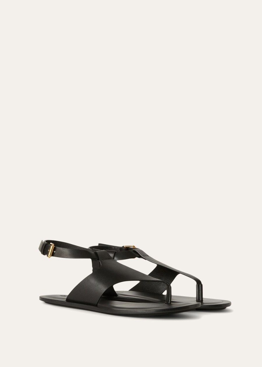 trani sandalen van zwart kalfsleer