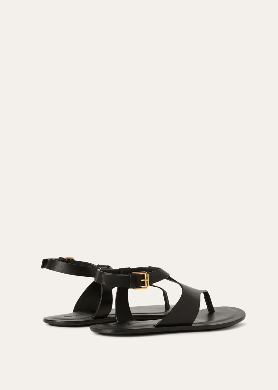 trani sandalen van zwart kalfsleer