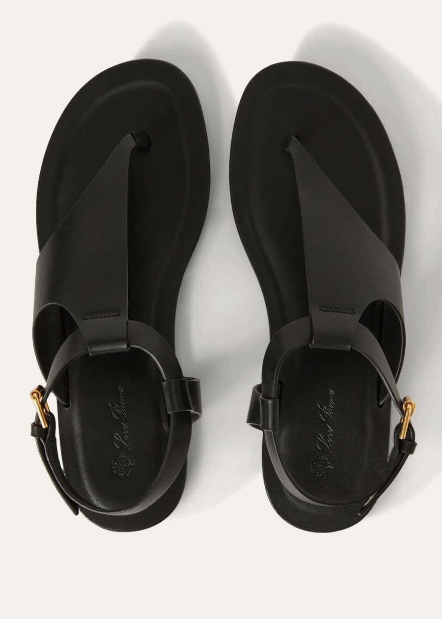 trani sandalen van zwart kalfsleer