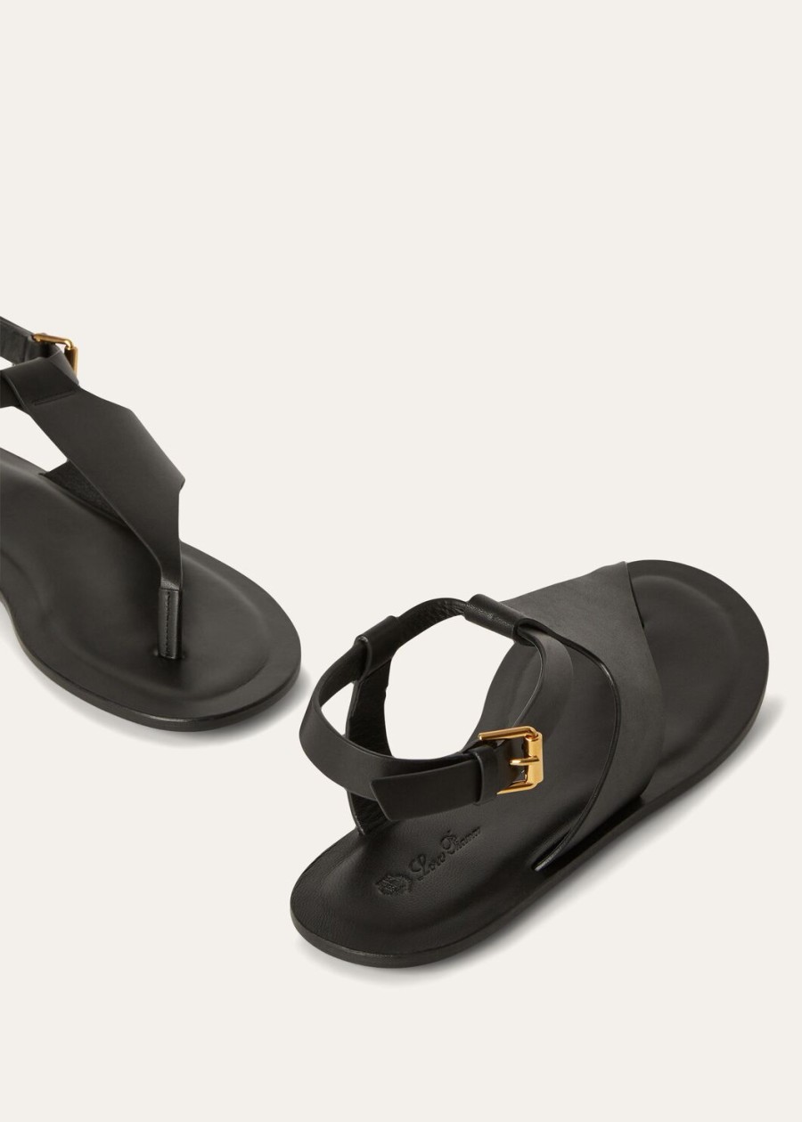 trani sandalen van zwart kalfsleer
