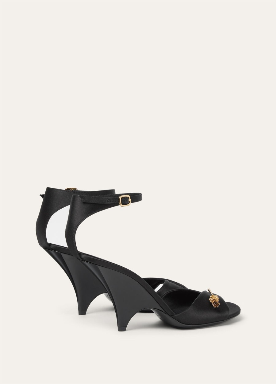 olympia sandalen met hak zijde viscose zwart