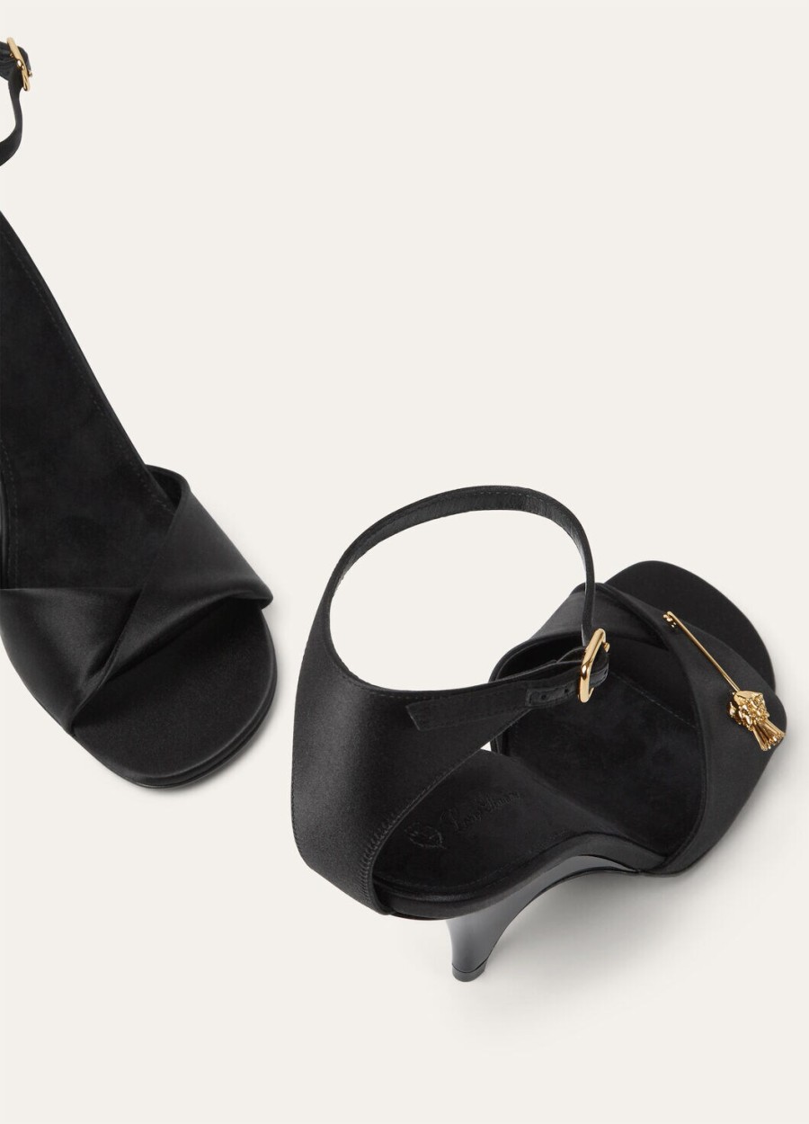 olympia sandalen met hak zijde viscose zwart