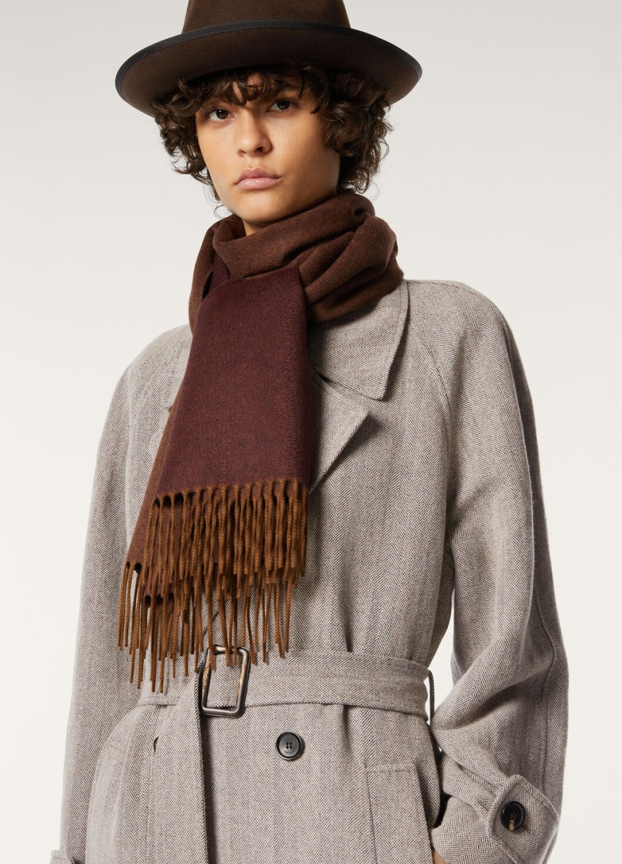 tweekleurige babykasjmiersjaal java brown melangeviolet melange