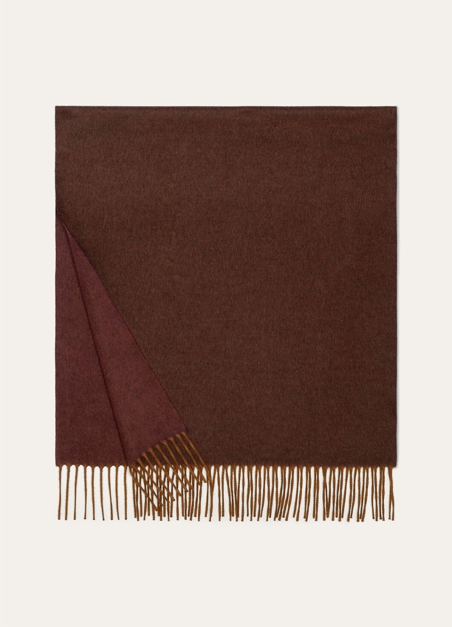 tweekleurige babykasjmiersjaal java brown melangeviolet melange