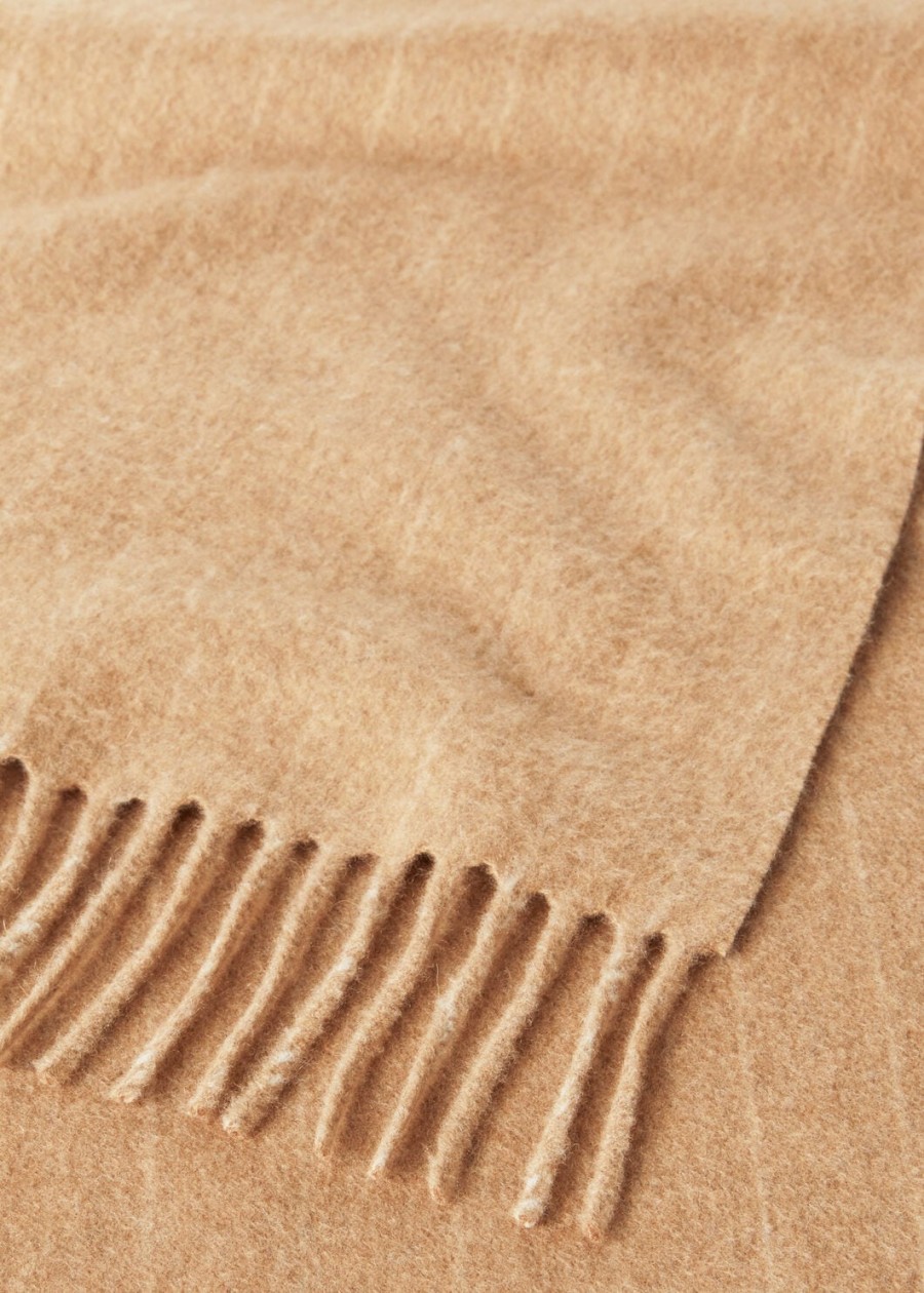 grande gias sjaal van kasjmier scheerwol warm zand melangelicht angora