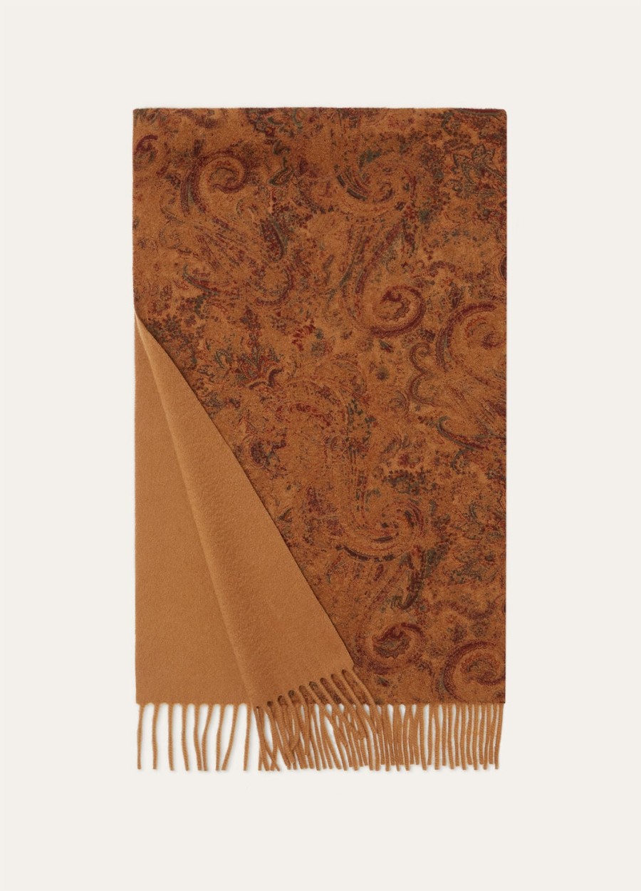 danbury kasjmiersjaal in de kleuren camelburnt hennaantique green