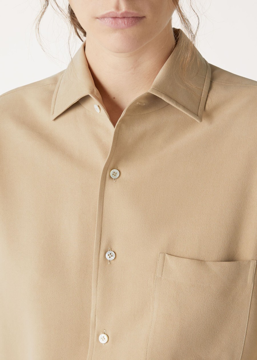 andre silk pale biscuits shirt
