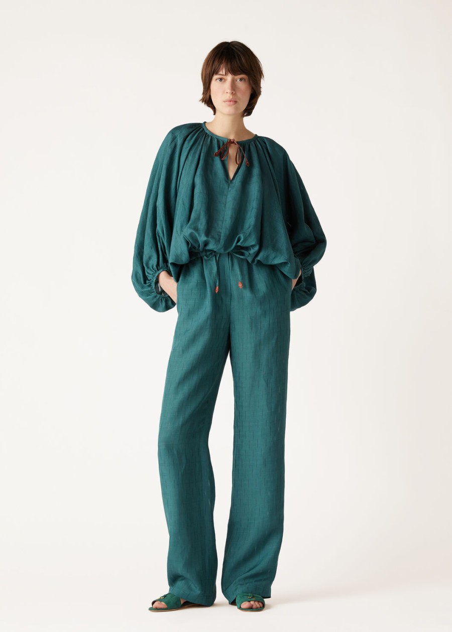 sara-shirt in groene spirulina-zijde