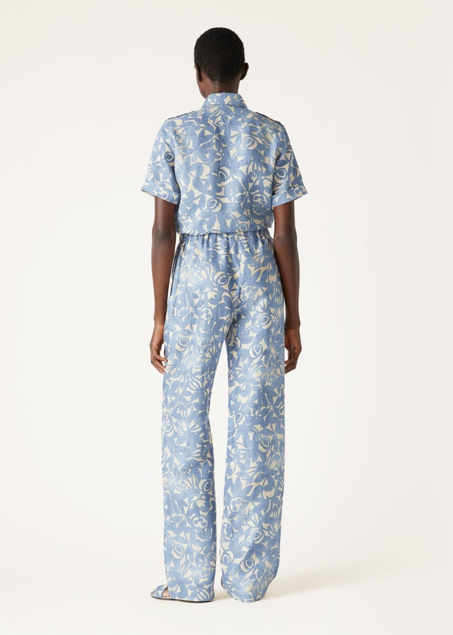 annalisa-shirt in beau bluecreamed honey