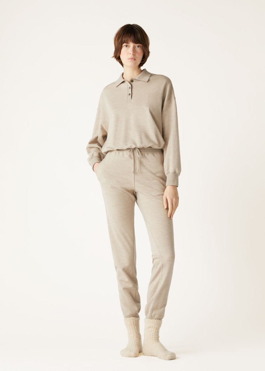 coconing cashmere polo sweatshirt demy brown nat
