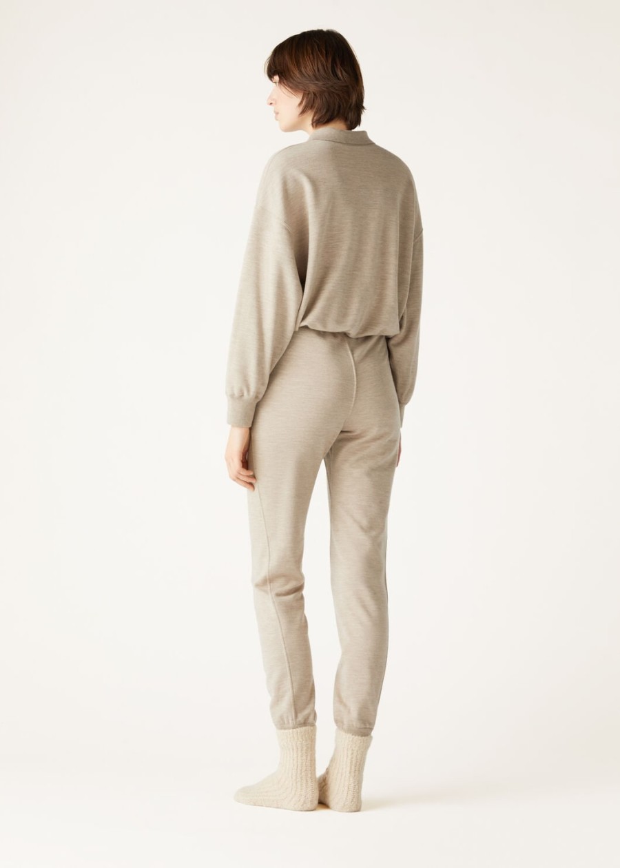 coconing cashmere polo sweatshirt demy brown nat