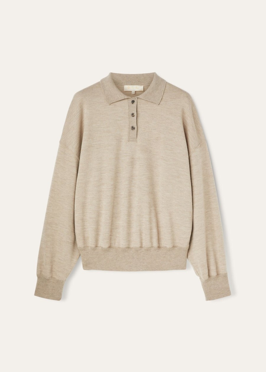 coconing cashmere polo sweatshirt demy brown nat