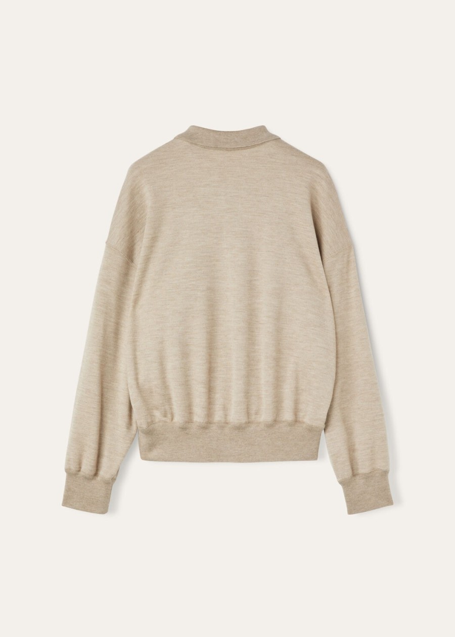 coconing cashmere polo sweatshirt demy brown nat