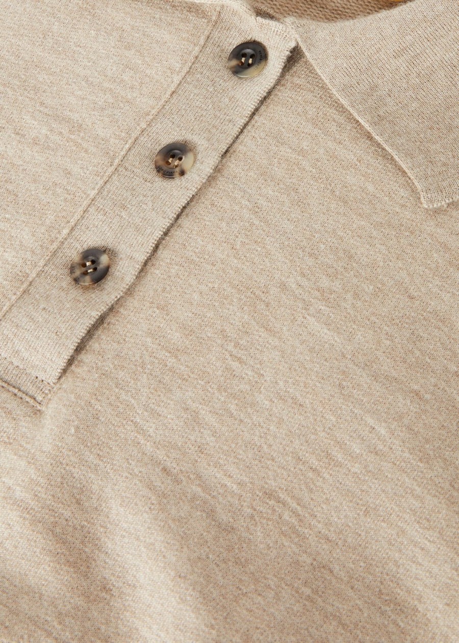 coconing cashmere polo sweatshirt demy brown nat