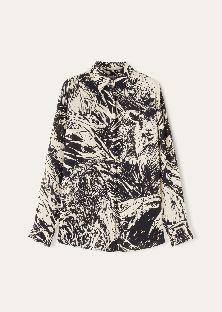 elisabette zijden blouse zwartnougat