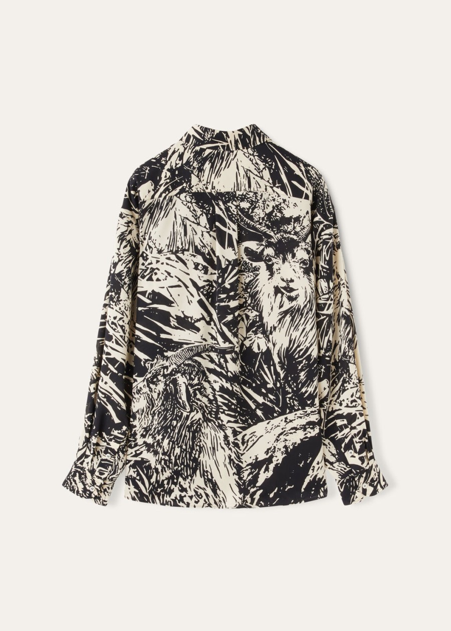 elisabette zijden blouse zwartnougat
