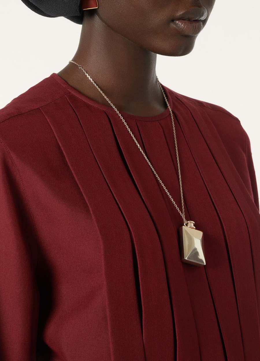 rossana zijden blouse in diep bordeauxrood
