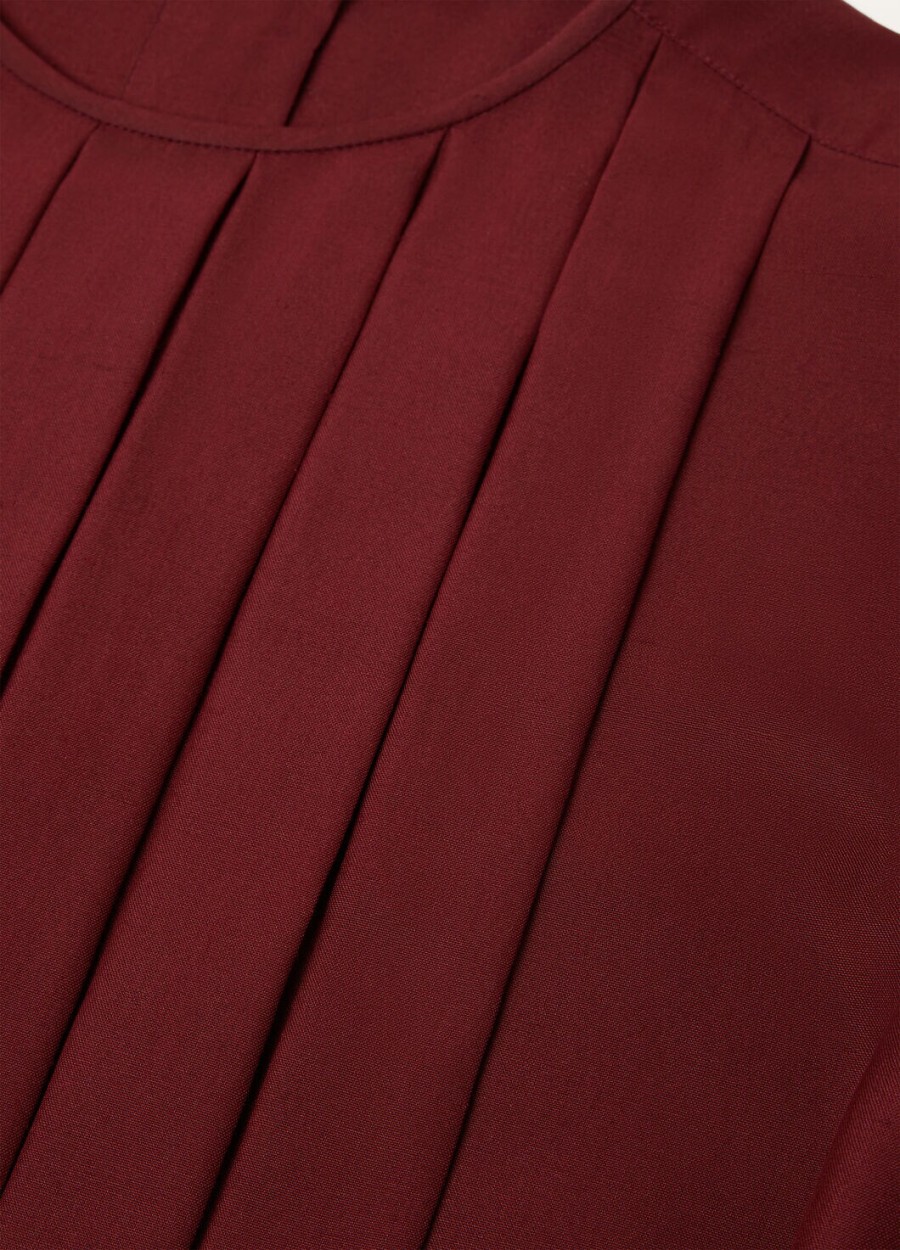 rossana zijden blouse in diep bordeauxrood
