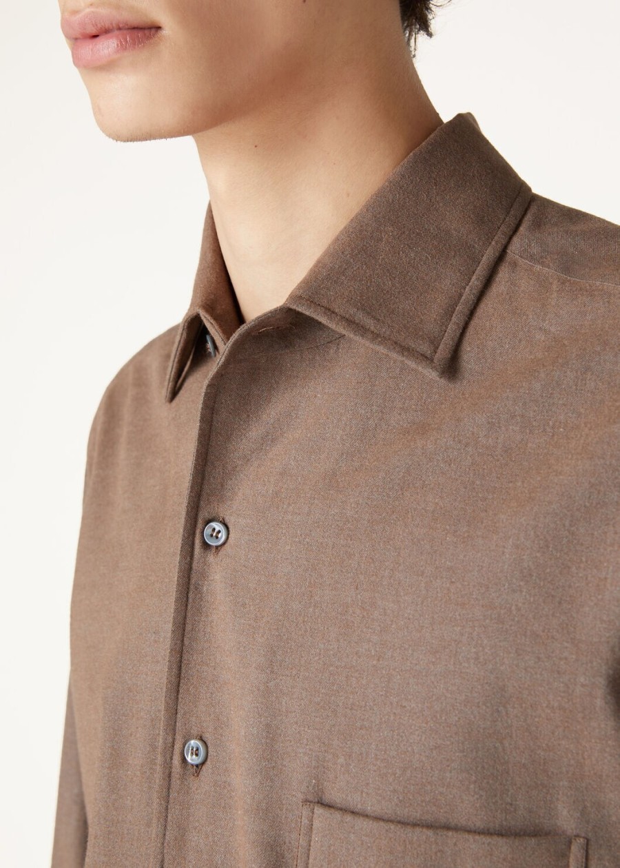 andre katoenen shirt roestbruin