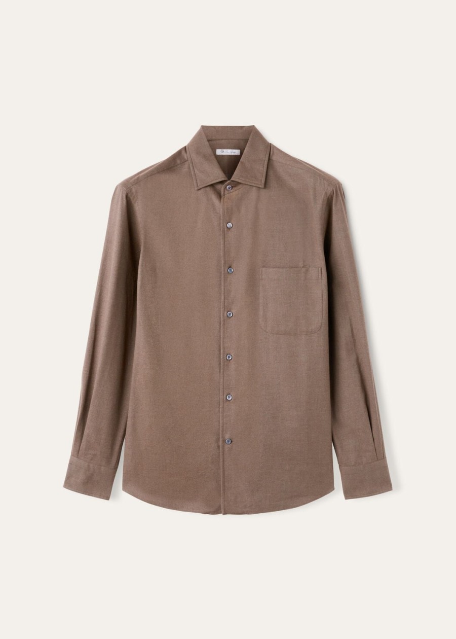 andre katoenen shirt roestbruin