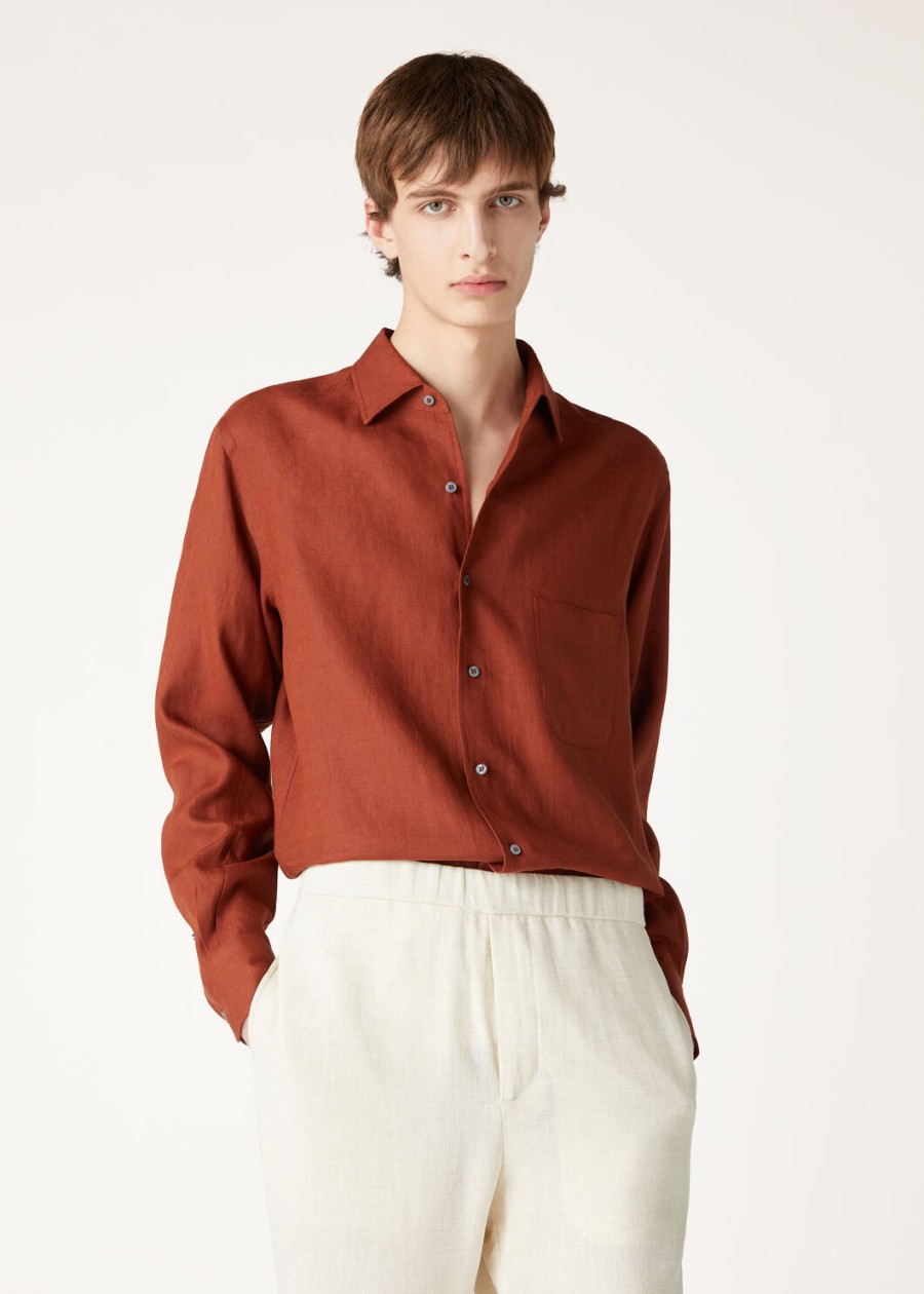 andre-shirt in donker kurkuma