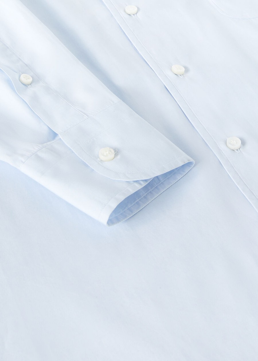 andre katoenen shirt in azuurblauw