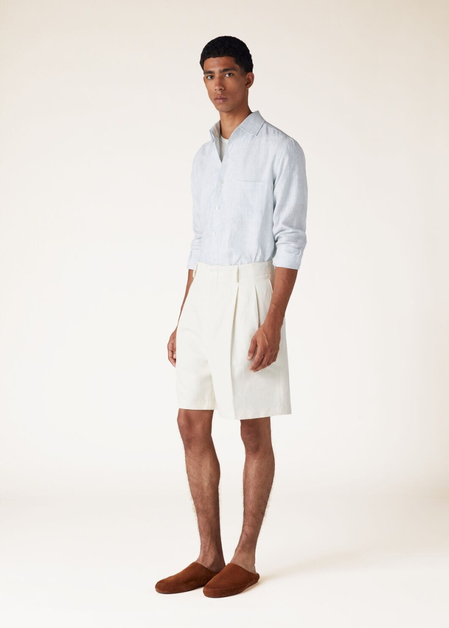 andre-shirt in aqua microstrepen