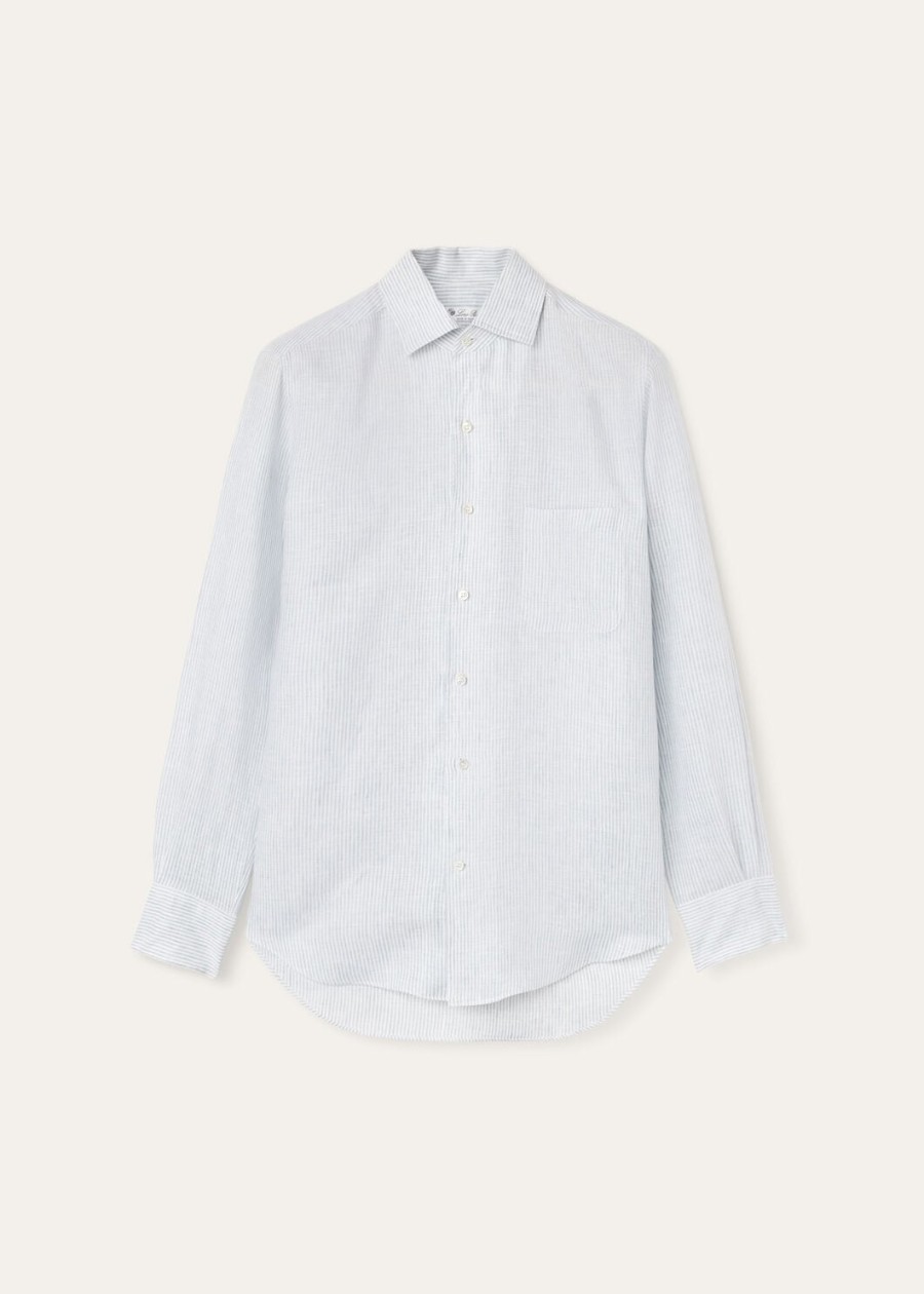 andre-shirt in aqua microstrepen