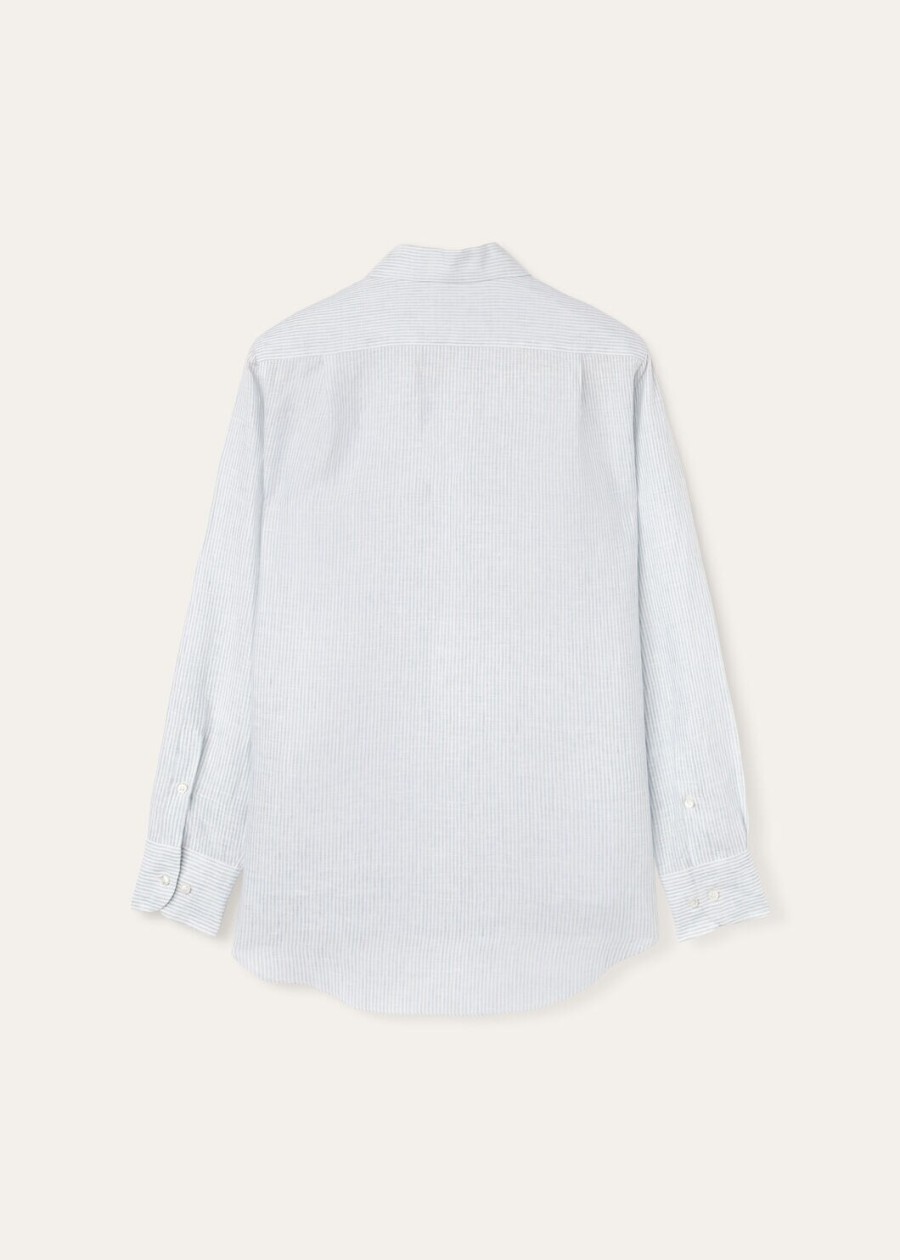 andre-shirt in aqua microstrepen