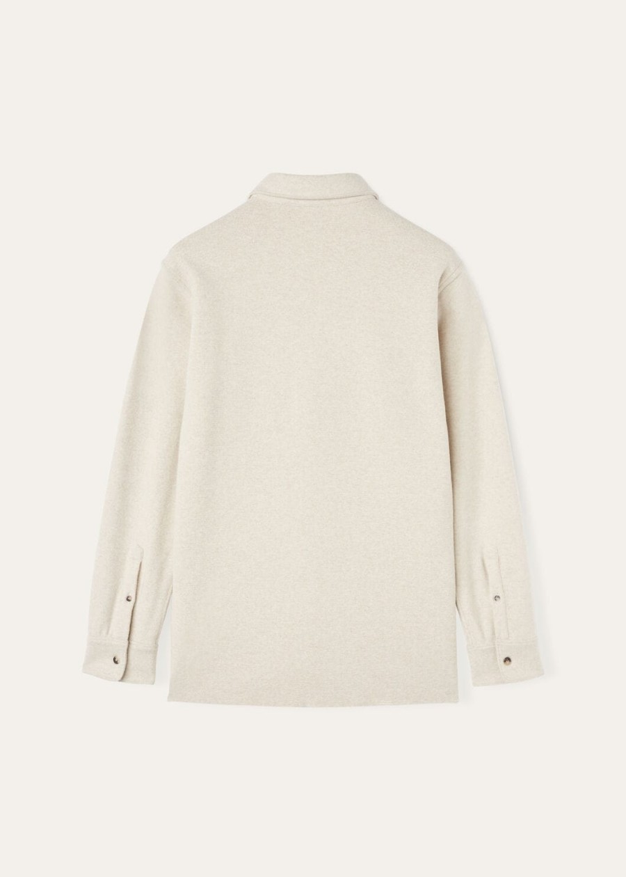 breia cashmere wish wollen shirt in crèmekleurig zand