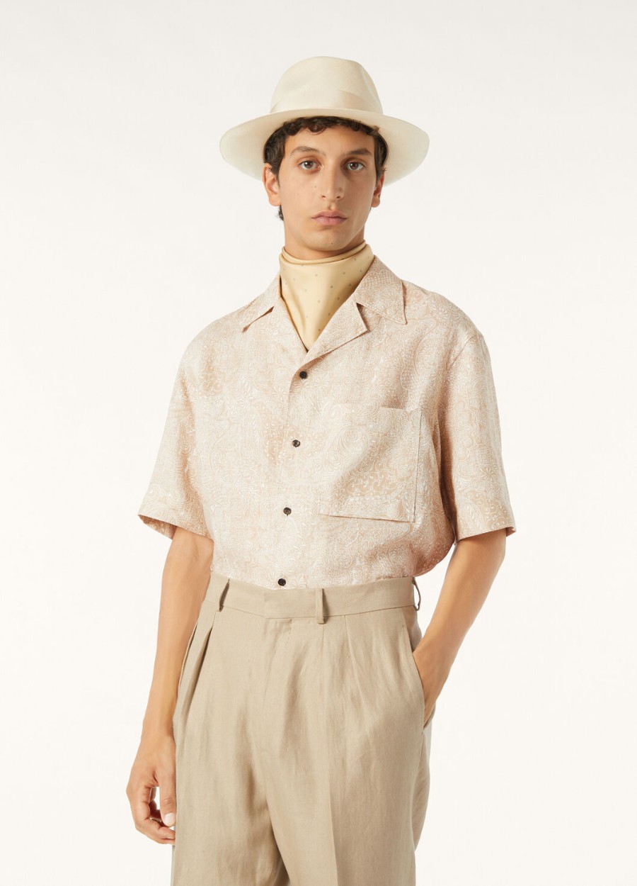 federico shirt in amberkleurige melkpijnboompit