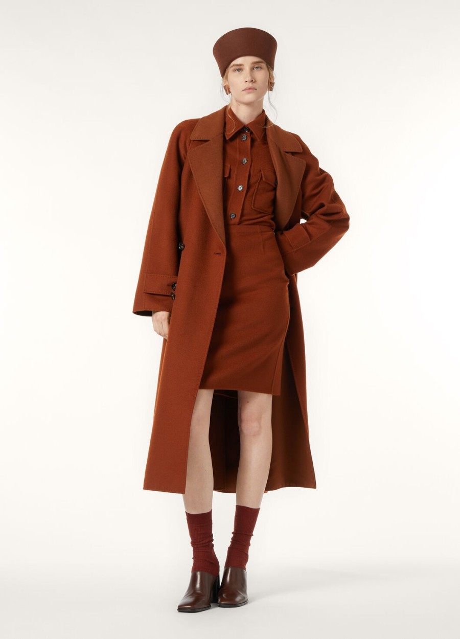 vivian rok van kasjmier in de kleur sanguine kokerrok