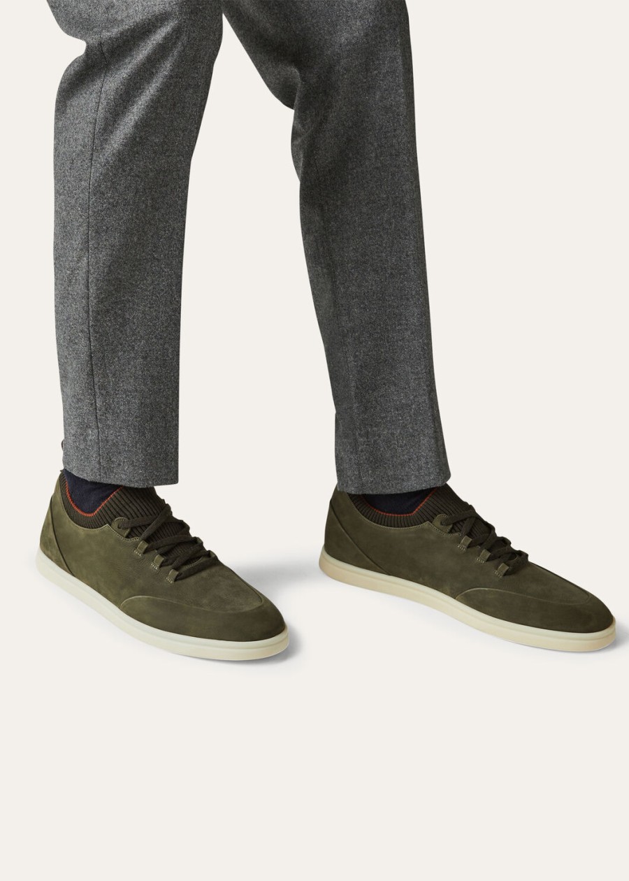 soho walk sneakers van kalfsleer zeer donkergroen