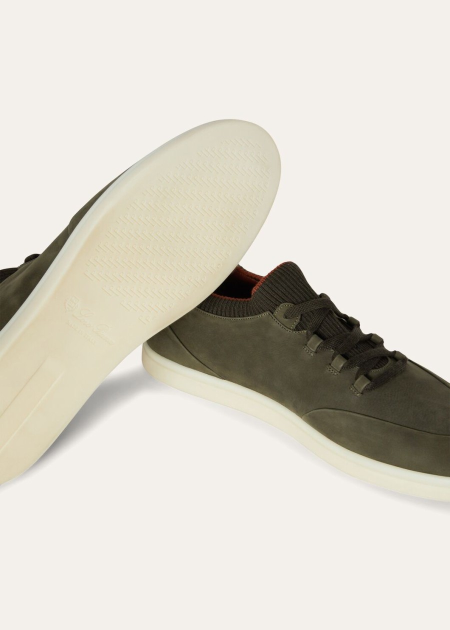 soho walk sneakers van kalfsleer zeer donkergroen