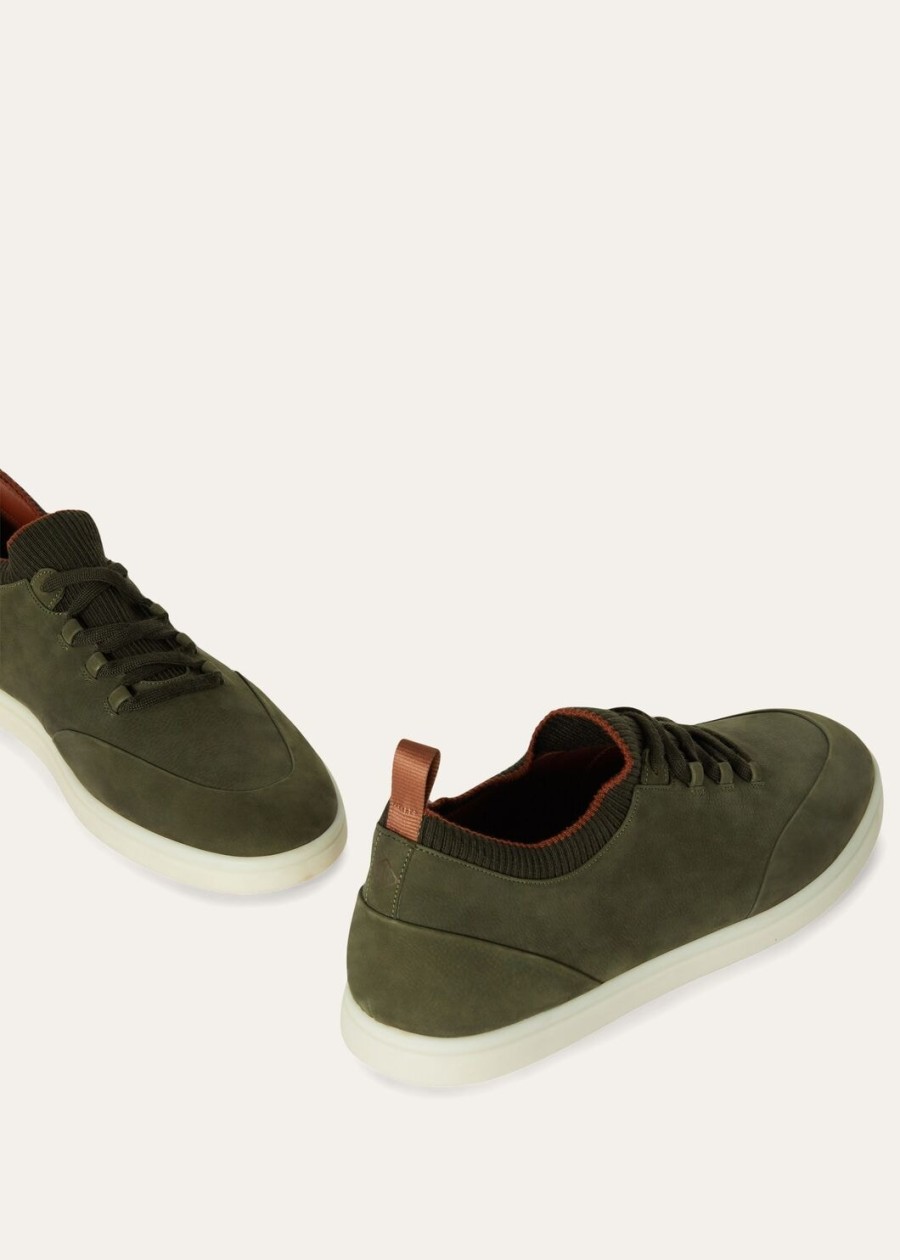soho walk sneakers van kalfsleer zeer donkergroen