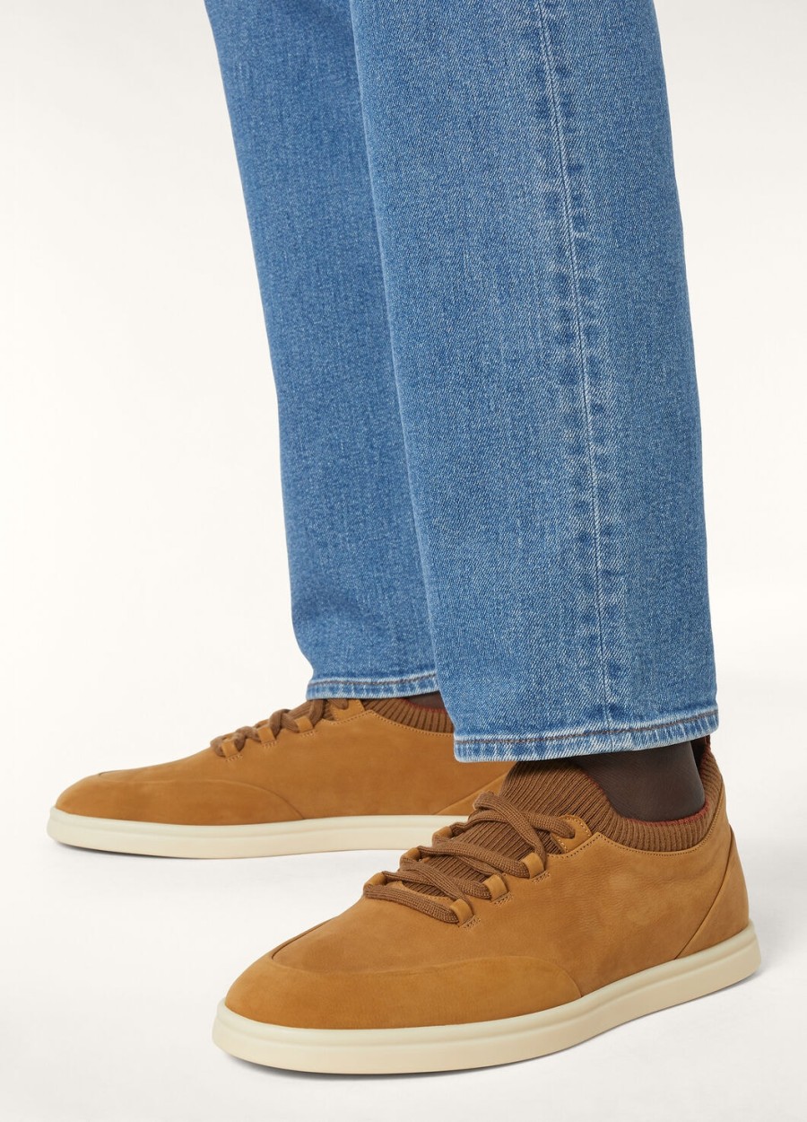 soho walk sneakers in arles okerkleurig kalfsleer