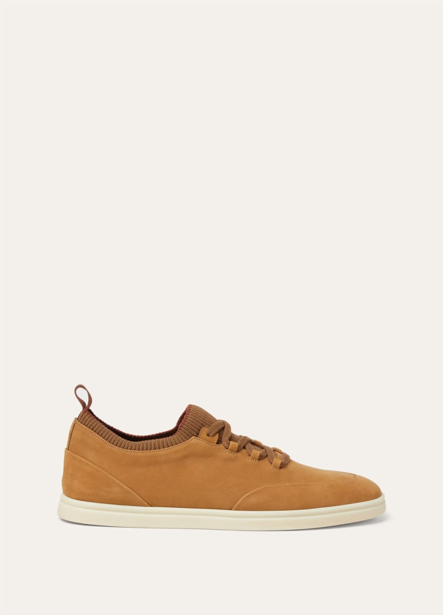 soho walk sneakers in arles okerkleurig kalfsleer
