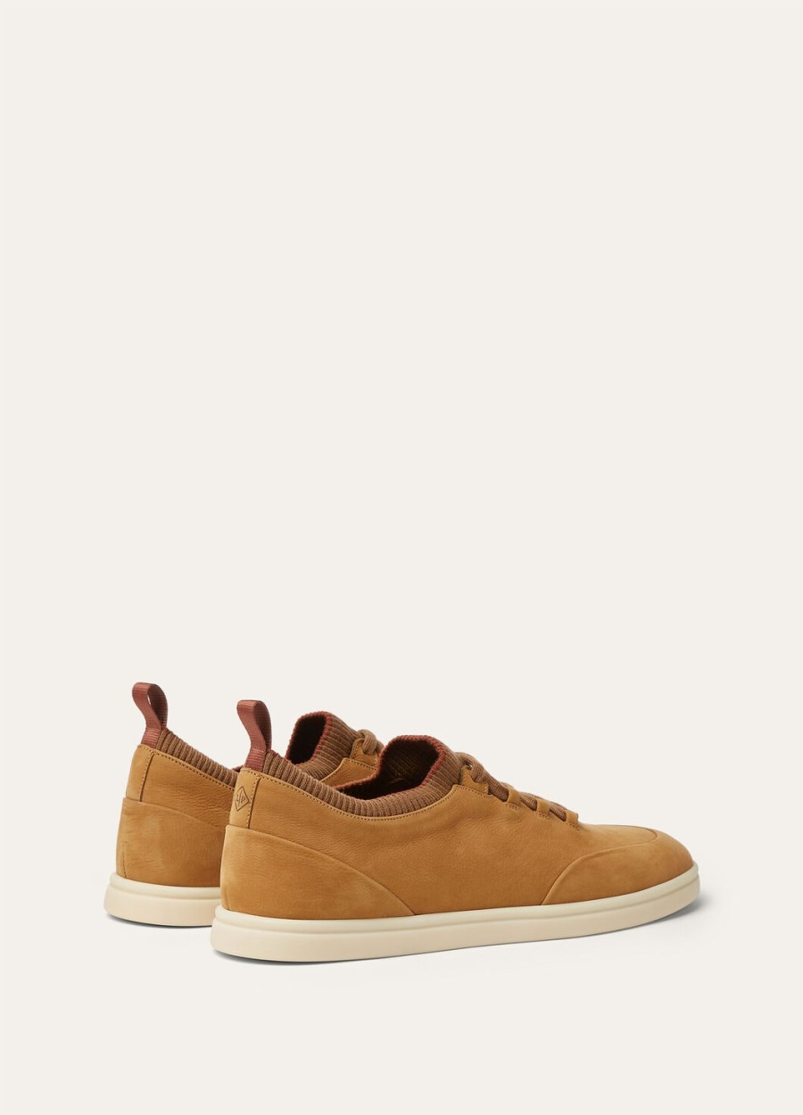 soho walk sneakers in arles okerkleurig kalfsleer