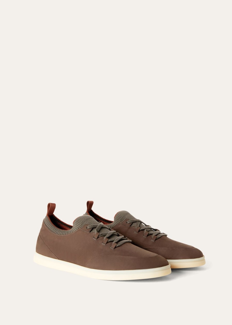 soho walk sneakers in warmgrijs kalfsleer