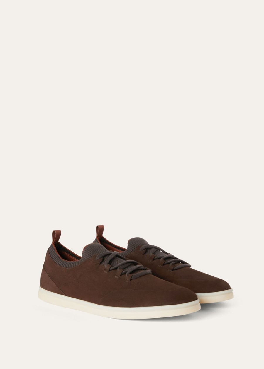 soho walk kalfsleren sneakers chocolade