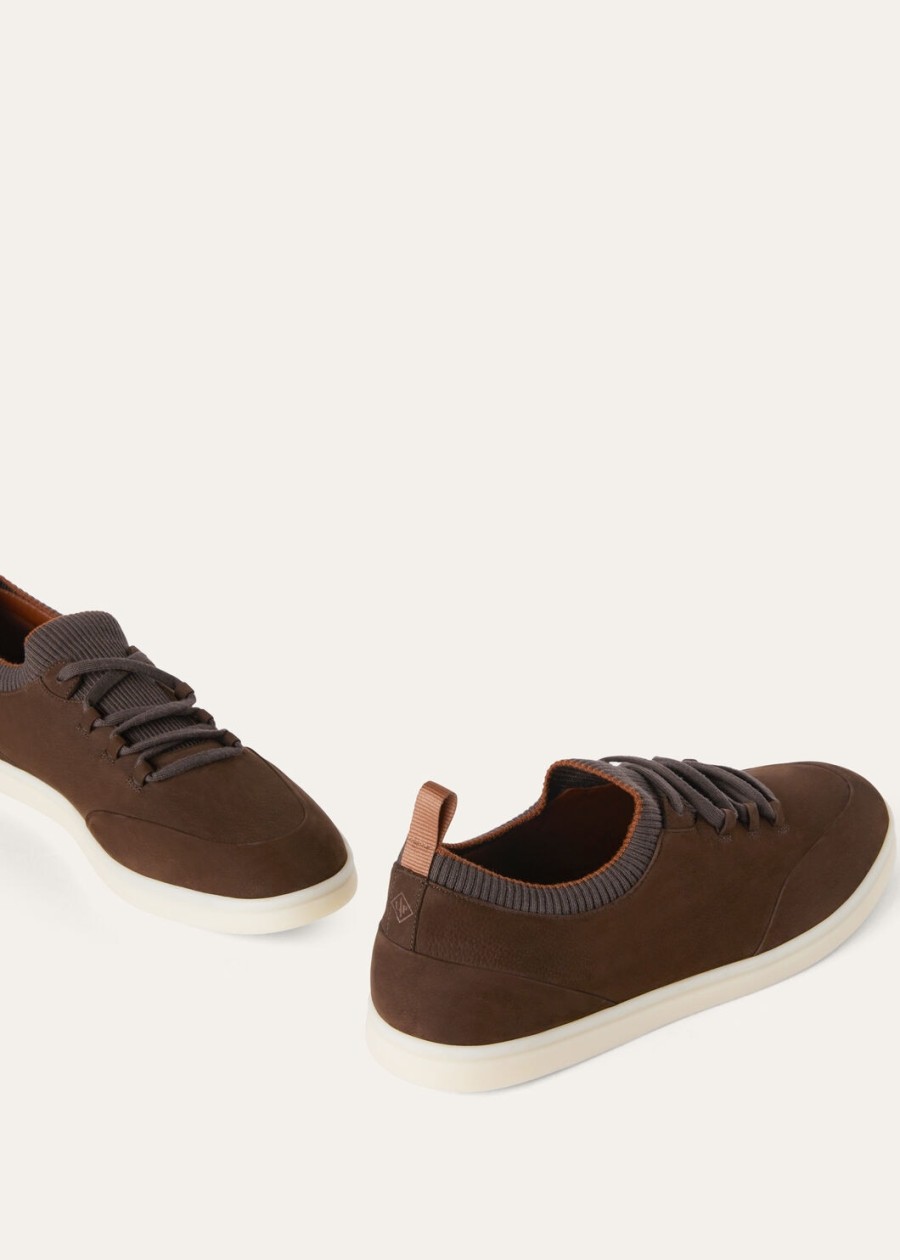 soho walk kalfsleren sneakers chocolade