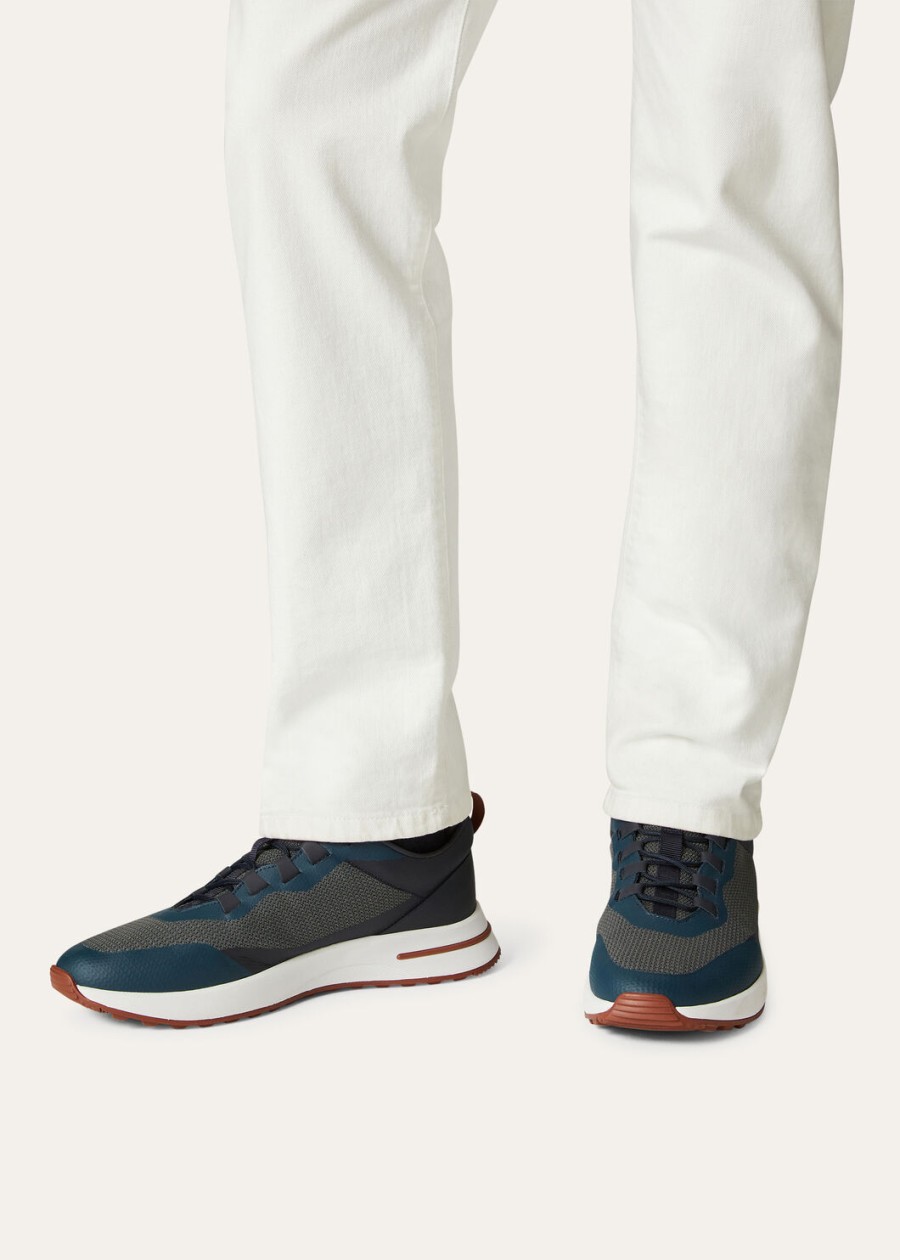 weekendsneakers microvezel antracietblauw