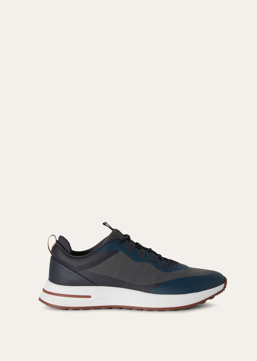 weekendsneakers microvezel antracietblauw