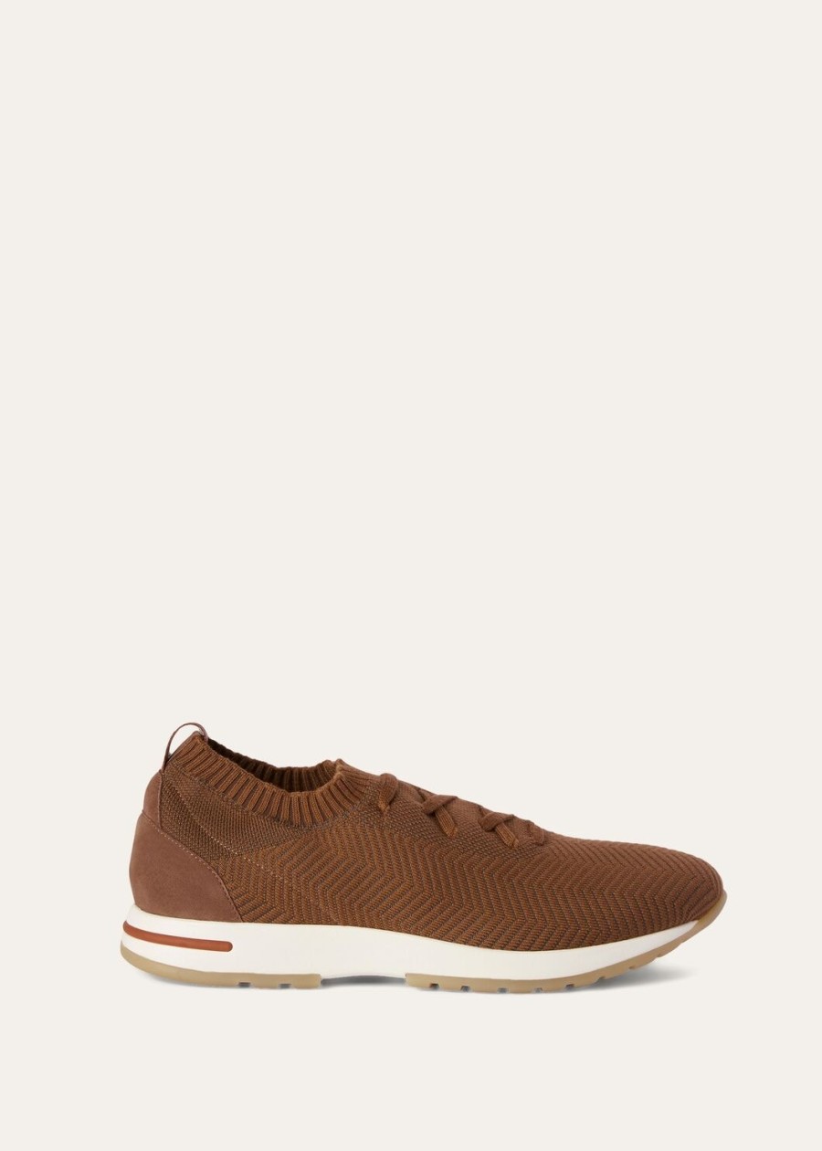 360 lp flexy walk sneakers van scheerwol met pecannootskleur
